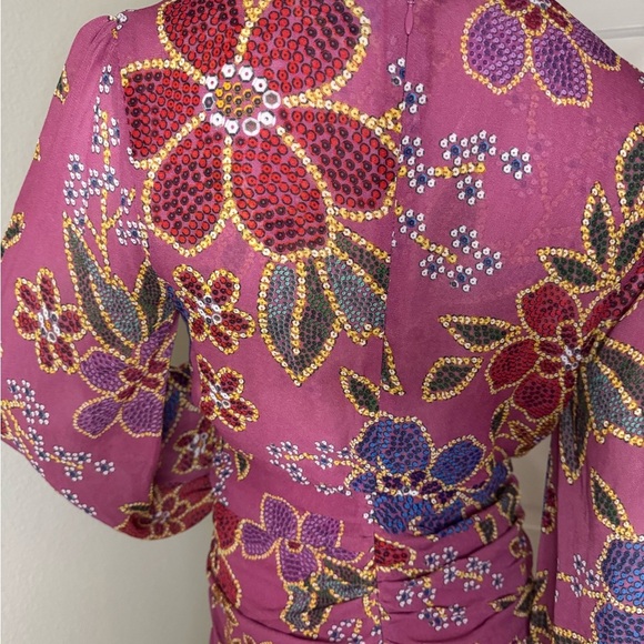 FARM RIO FLORAL SPARKLE MINI DRESS IN SIZE M - Picture 11 of 14